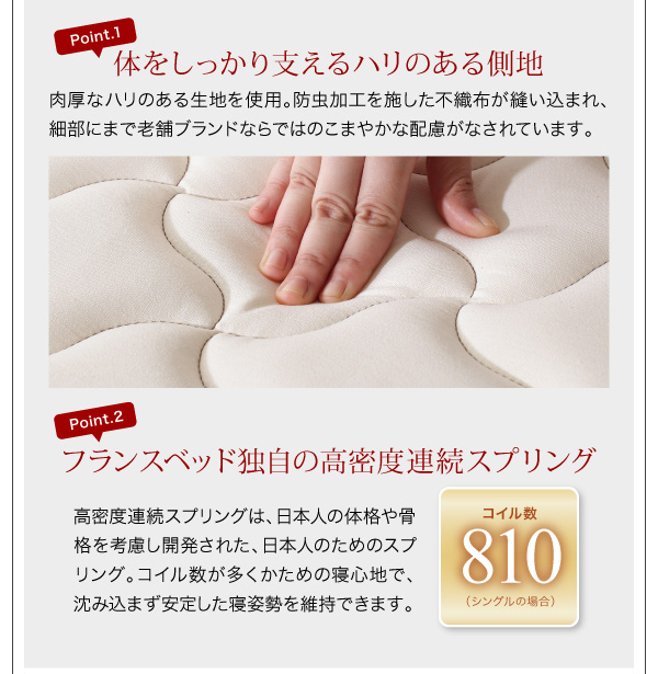 コンセント付き収納ベッド Ever エヴァー