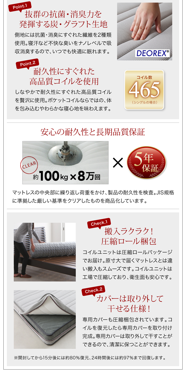 棚・コンセント付きデザインすのこベッド Haagen ハーゲン