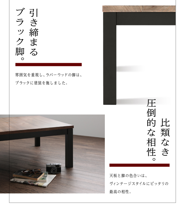 古木風ヴィンテージデザインこたつテーブル Nostalwood ノスタルウッド