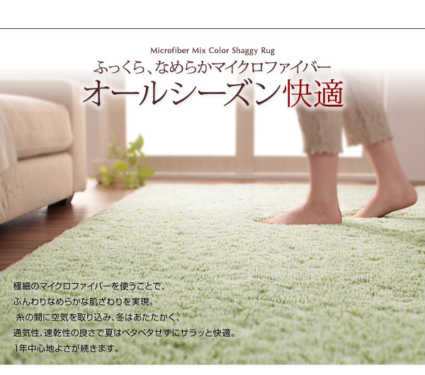 ふかふかマイクロファイバーの贅沢シャギーラグ