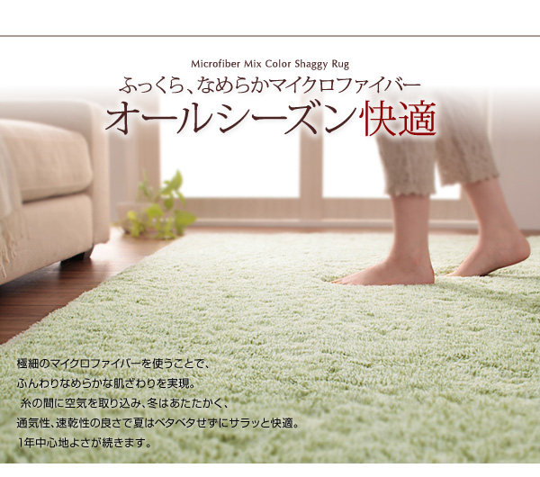 もっとふかふかマイクロファイバーの贅沢シャギーラグ