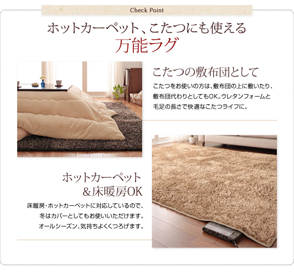 もっとふかふかマイクロファイバーの贅沢シャギーラグ