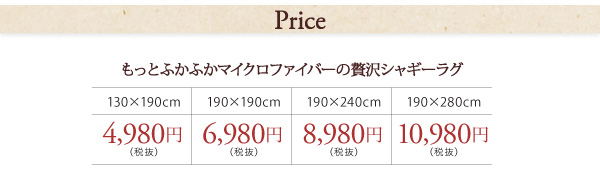 もっとふかふかマイクロファイバーの贅沢シャギーラグ
