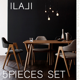 北欧モダンデザインダイニング【ILALI】イラーリ/5点セット(テーブルW140+チェア×4)