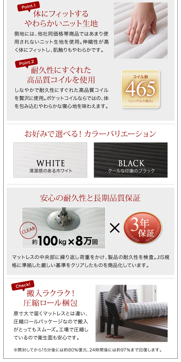 棚・コンセント付きフロアベッド W.coRe ダブルコア