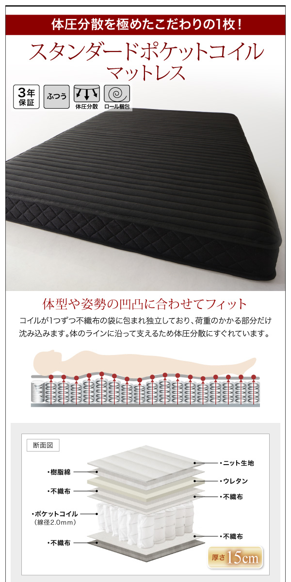 棚・コンセント付きフロアベッド W.coRe ダブルコア