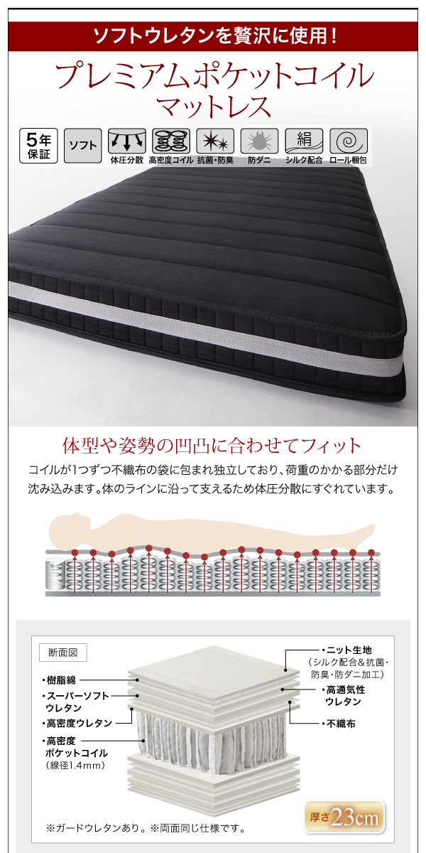 棚・コンセント付きフロアベッド W.coRe ダブルコア