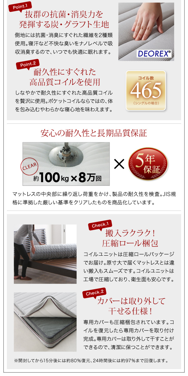 棚・コンセント付きフロアベッド W.coRe ダブルコア