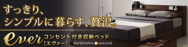 シンプルでずっと使えるかたち!高品質×低価格な収納ベッドが登場!コンセント付き収納ベッド【Ever】エヴァー